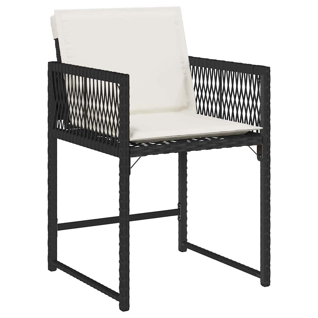 Set da Pranzo per Giardino 5 pcs Nero polyrattan - homemem39