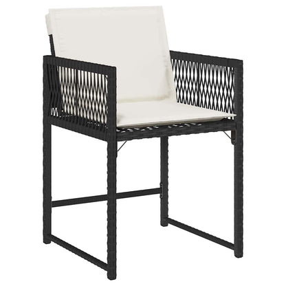 Set da Pranzo per Giardino 5 pcs Nero polyrattan - homemem39