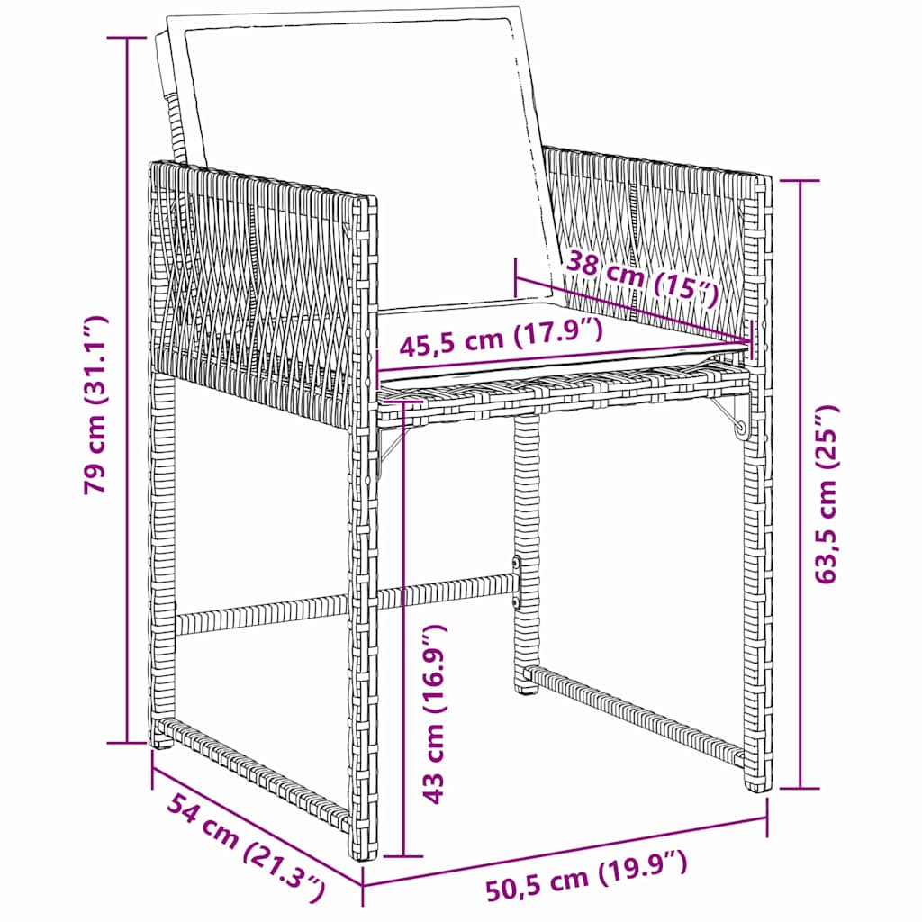 Set da Pranzo per Giardino 5 pcs Grigio polyrattan | homemem39