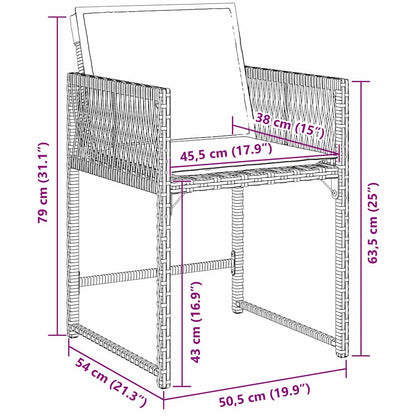 Set da Pranzo per Giardino 5 pcs Marrone polyrattan | homemem39