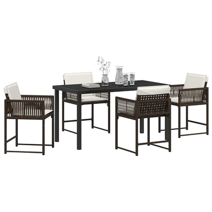 Set da Pranzo per Giardino 5 pcs Marrone polyrattan - homemem39