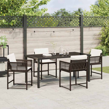 Set da Pranzo per Giardino 5 pcs Marrone polyrattan - homemem39