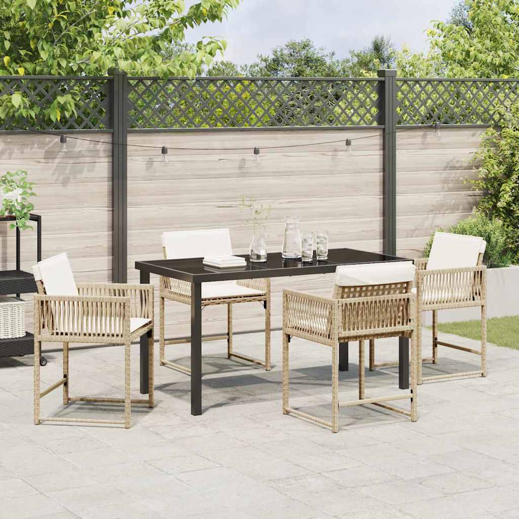 Set da Pranzo per Giardino 5 pcs Beige polyrattan - homemem39