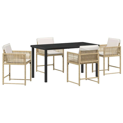 Set da Pranzo per Giardino 5 pcs Beige polyrattan - homemem39