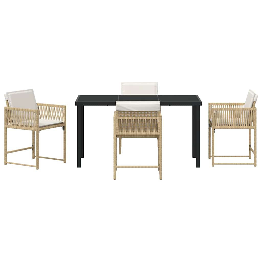 Set da Pranzo per Giardino 5 pcs Beige polyrattan - homemem39