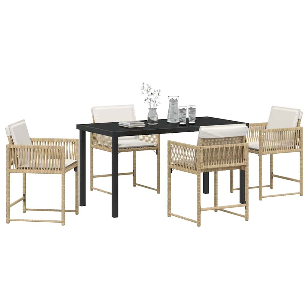 Set da Pranzo per Giardino 5 pcs Beige polyrattan - homemem39