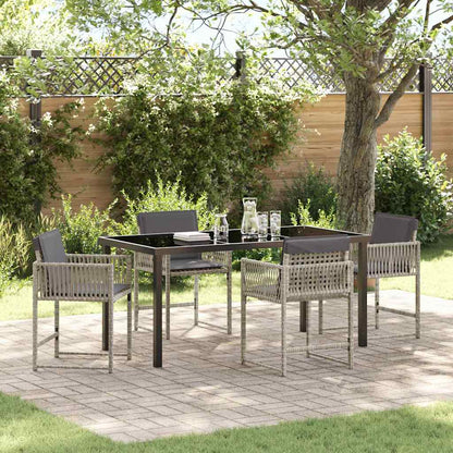 Set da Pranzo per Giardino 5 pcs Grigio chiaro polyrattan | homemem39