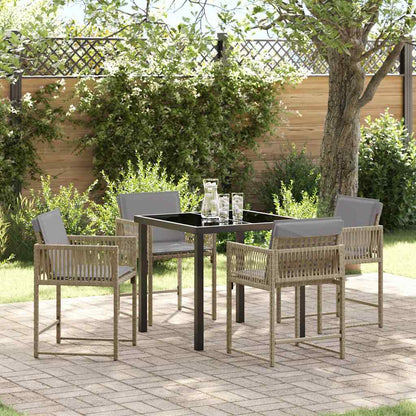 Set da Pranzo per Giardino 5 pcs Beige polyrattan - homemem39
