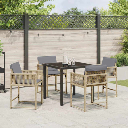 Set da Pranzo per Giardino 5 pcs Beige polyrattan - homemem39