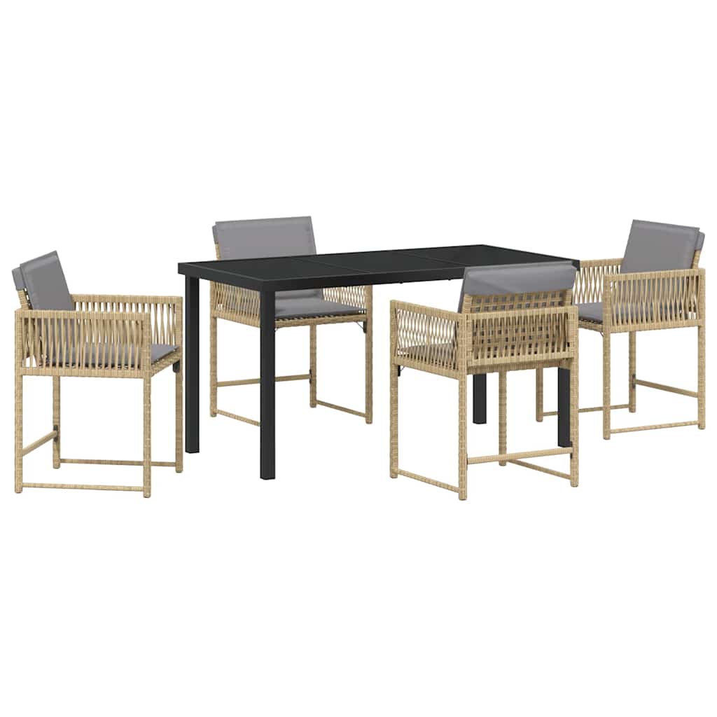 Set da Pranzo per Giardino 5 pcs Beige polyrattan - homemem39