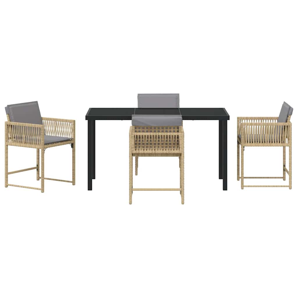 Set da Pranzo per Giardino 5 pcs Beige polyrattan - homemem39