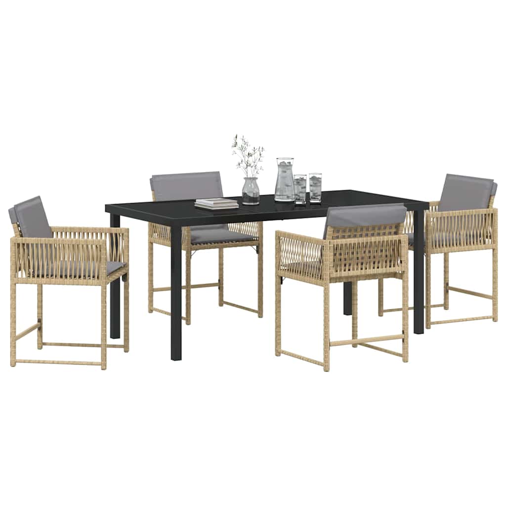 Set da Pranzo per Giardino 5 pcs Beige polyrattan - homemem39