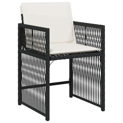 Set da Pranzo per Giardino 5 pcs Nero polyrattan - homemem39