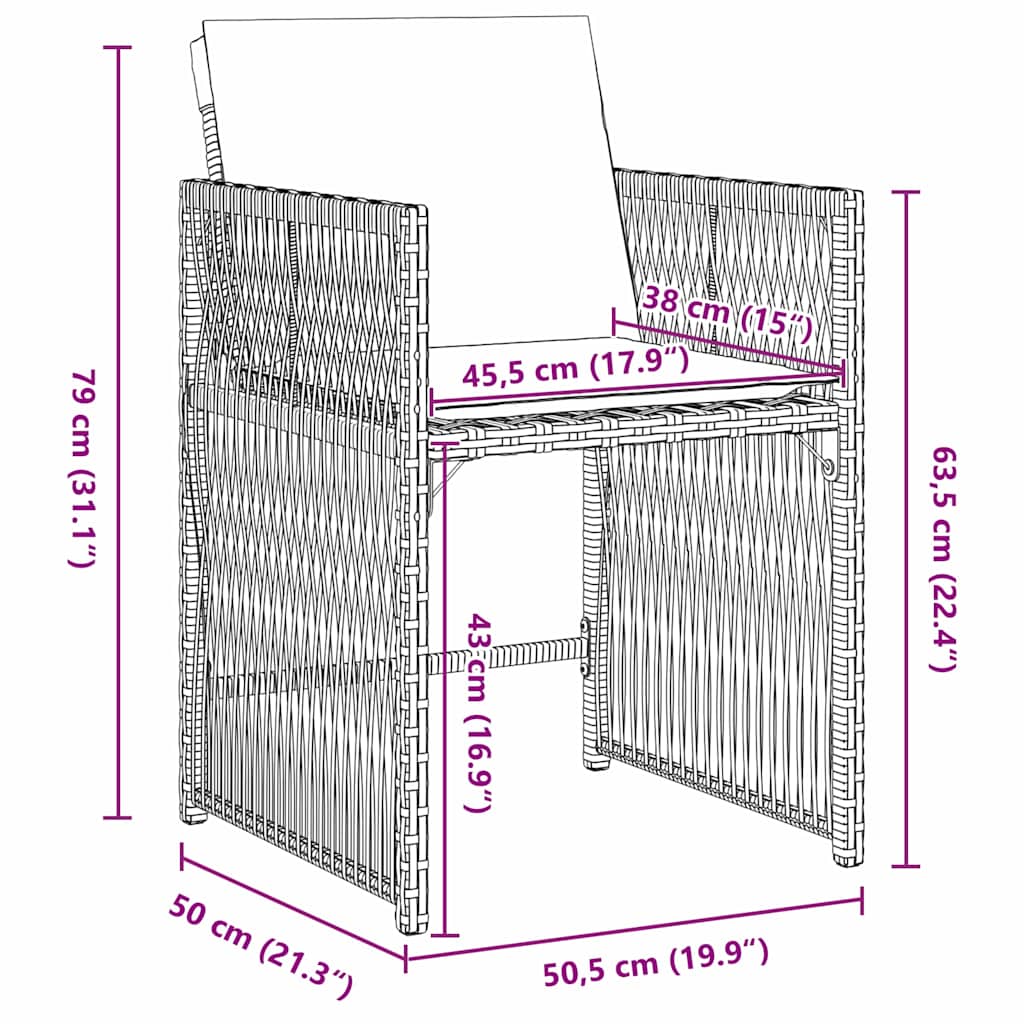 Set da Pranzo per Giardino 5 pcs Nero polyrattan - homemem39