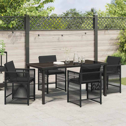 Set da Pranzo per Giardino 5 pcs Nero polyrattan - homemem39