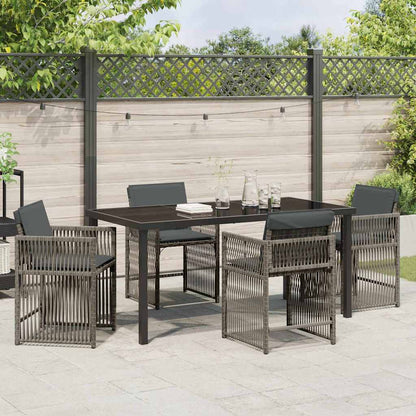Set da Pranzo per Giardino 5 pcs Grigio polyrattan - homemem39
