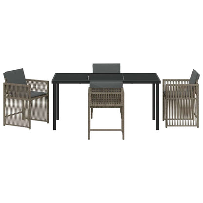 Set da Pranzo per Giardino 5 pcs Grigio polyrattan - homemem39