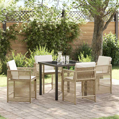 Set da Pranzo per Giardino 5 pcs Beige polyrattan - homemem39