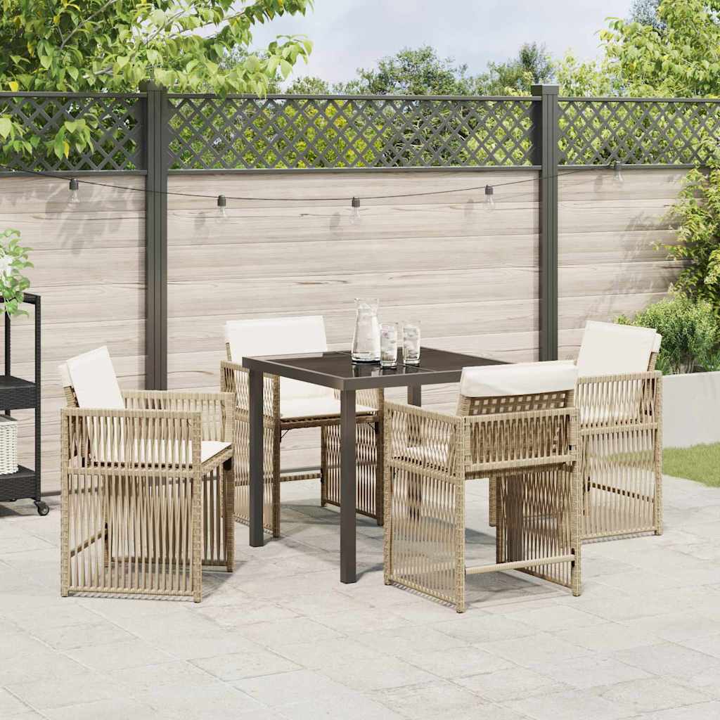 Set da Pranzo per Giardino 5 pcs Beige polyrattan - homemem39
