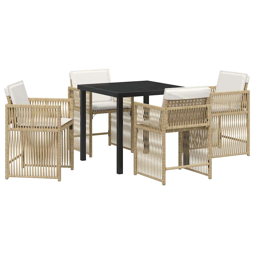 Set da Pranzo per Giardino 5 pcs Beige polyrattan - homemem39