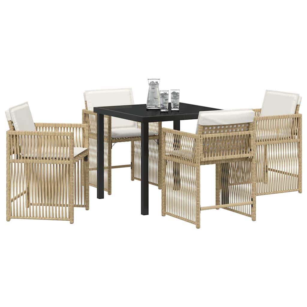 Set da Pranzo per Giardino 5 pcs Beige polyrattan - homemem39