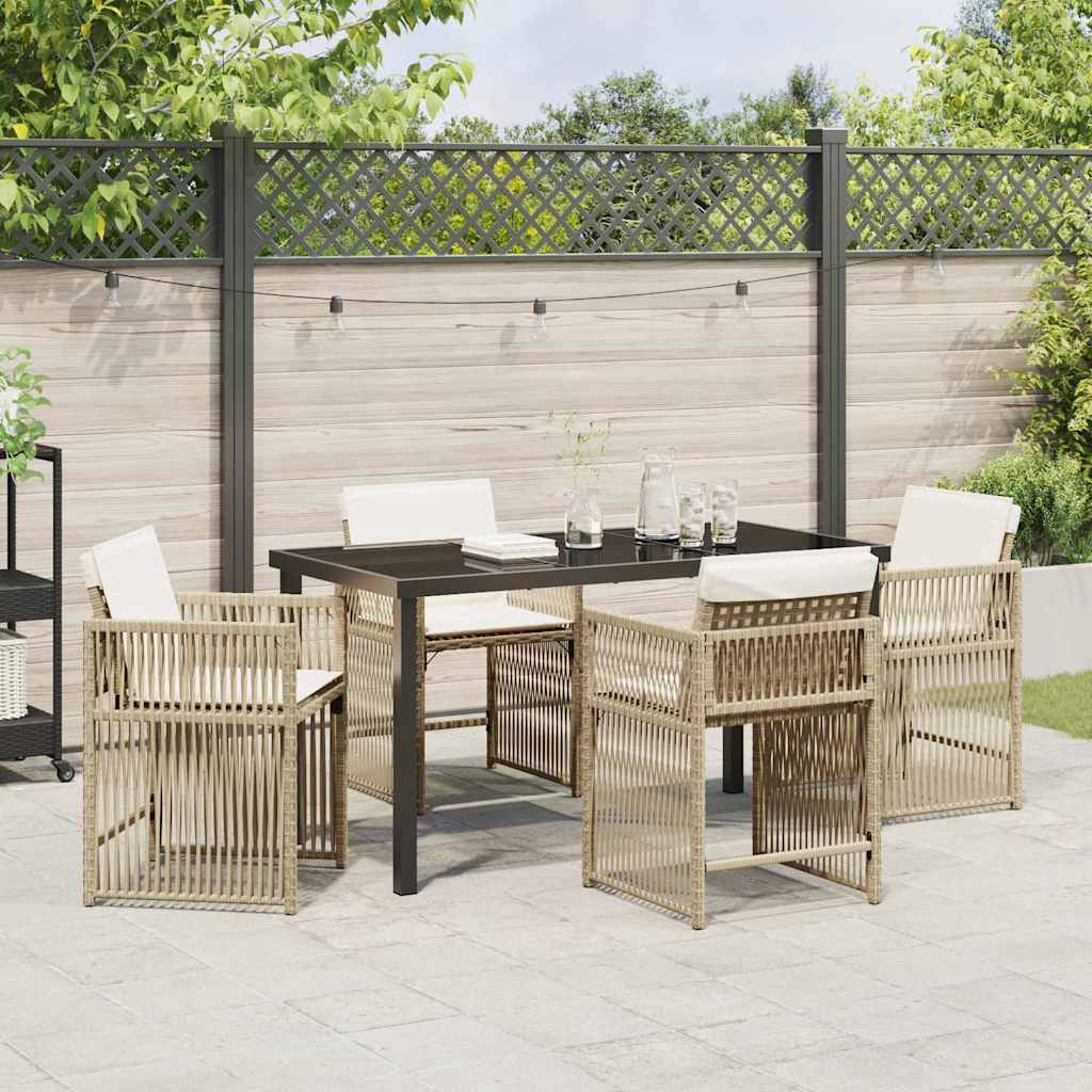 Set da Pranzo per Giardino 5 pcs Beige polyrattan - homemem39