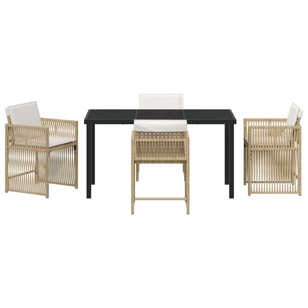 Set da Pranzo per Giardino 5 pcs Beige polyrattan - homemem39