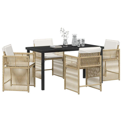 Set da Pranzo per Giardino 5 pcs Beige polyrattan - homemem39
