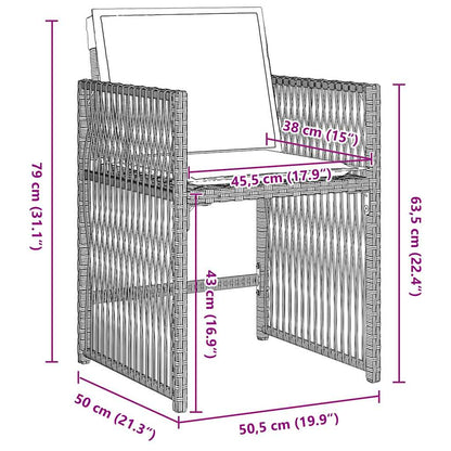 Set da Pranzo per Giardino 5 pcs Grigio chiaro polyrattan - homemem39
