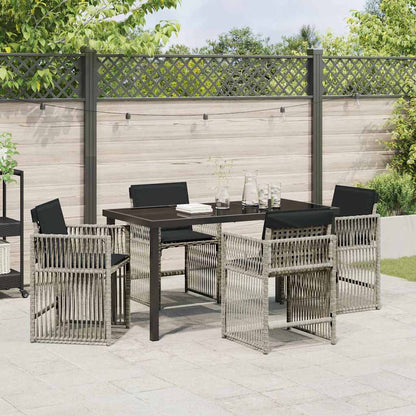 Set da Pranzo per Giardino 5 pcs Grigio chiaro polyrattan | homemem39