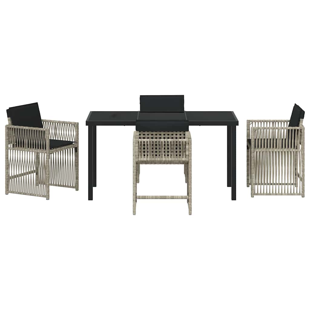 Set da Pranzo per Giardino 5 pcs Grigio chiaro polyrattan | homemem39