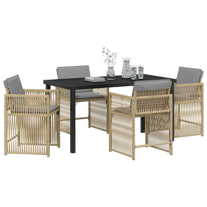 Set da Pranzo per Giardino 5 pcs Beige polyrattan - homemem39