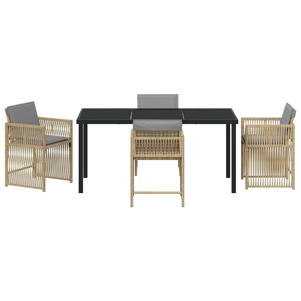 Set da Pranzo per Giardino 5 pcs Beige polyrattan - homemem39