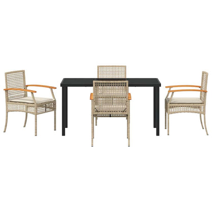 Set da Pranzo per Giardino 5 pcs Beige polyrattan - homemem39