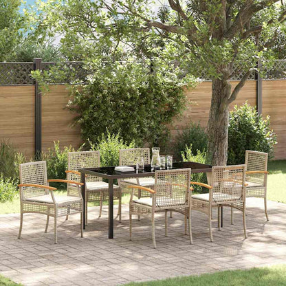 Set da Pranzo per Giardino 7 pcs Beige polyrattan - homemem39