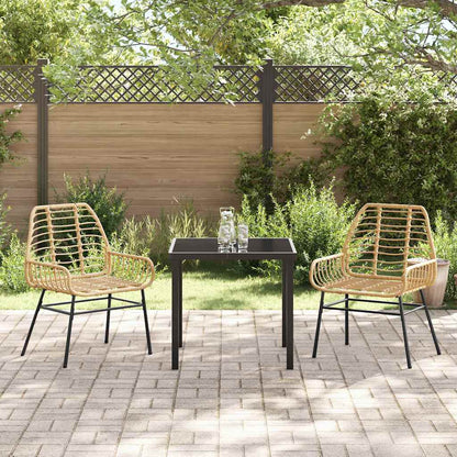 Set da Pranzo per Giardino 3 pcs Marrone polyrattan - homemem39