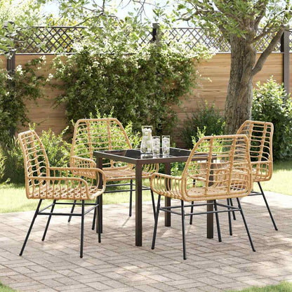 Set da Pranzo per Giardino 5 pcs Marrone polyrattan - homemem39