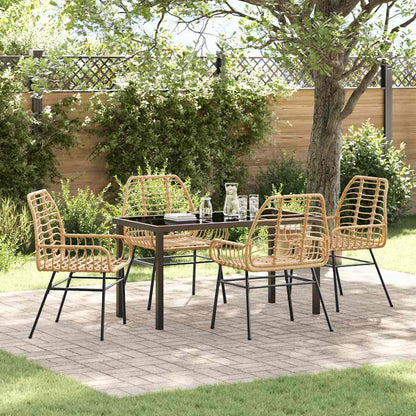 Set da Pranzo per Giardino 5 pcs Marrone polyrattan - homemem39