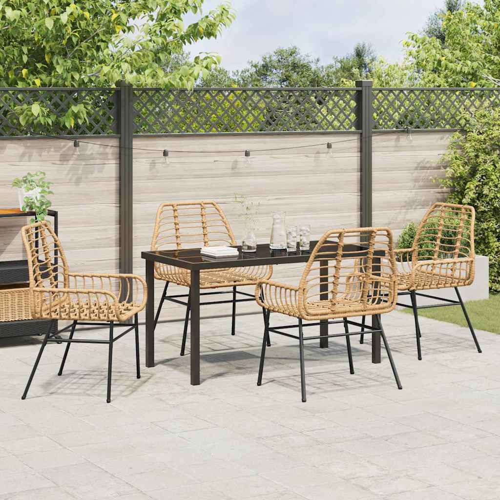 Set da Pranzo per Giardino 5 pcs Marrone polyrattan - homemem39
