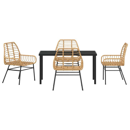 Set da Pranzo per Giardino 5 pcs Marrone polyrattan - homemem39