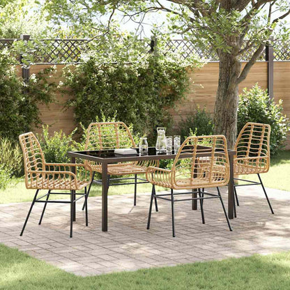 Set da Pranzo per Giardino 5 pcs Marrone polyrattan - homemem39