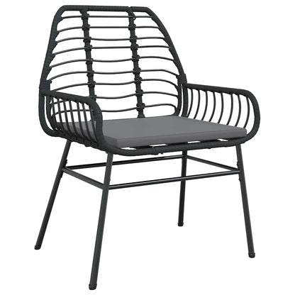 Set da Pranzo per Giardino 5 pcs Nero polyrattan - homemem39