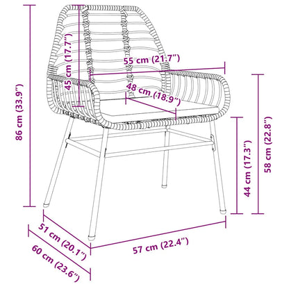 Set da Pranzo per Giardino 5 pcs Nero polyrattan | homemem39