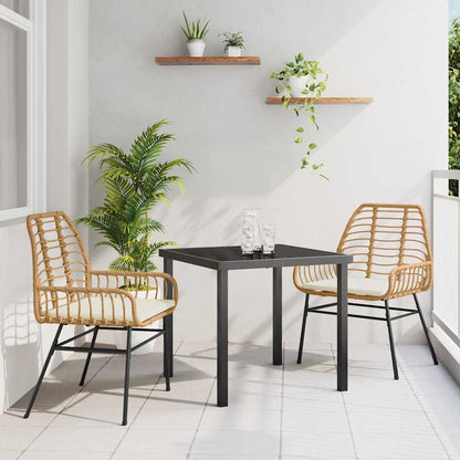 Set da Pranzo per Giardino 3 pcs Marrone polyrattan - homemem39