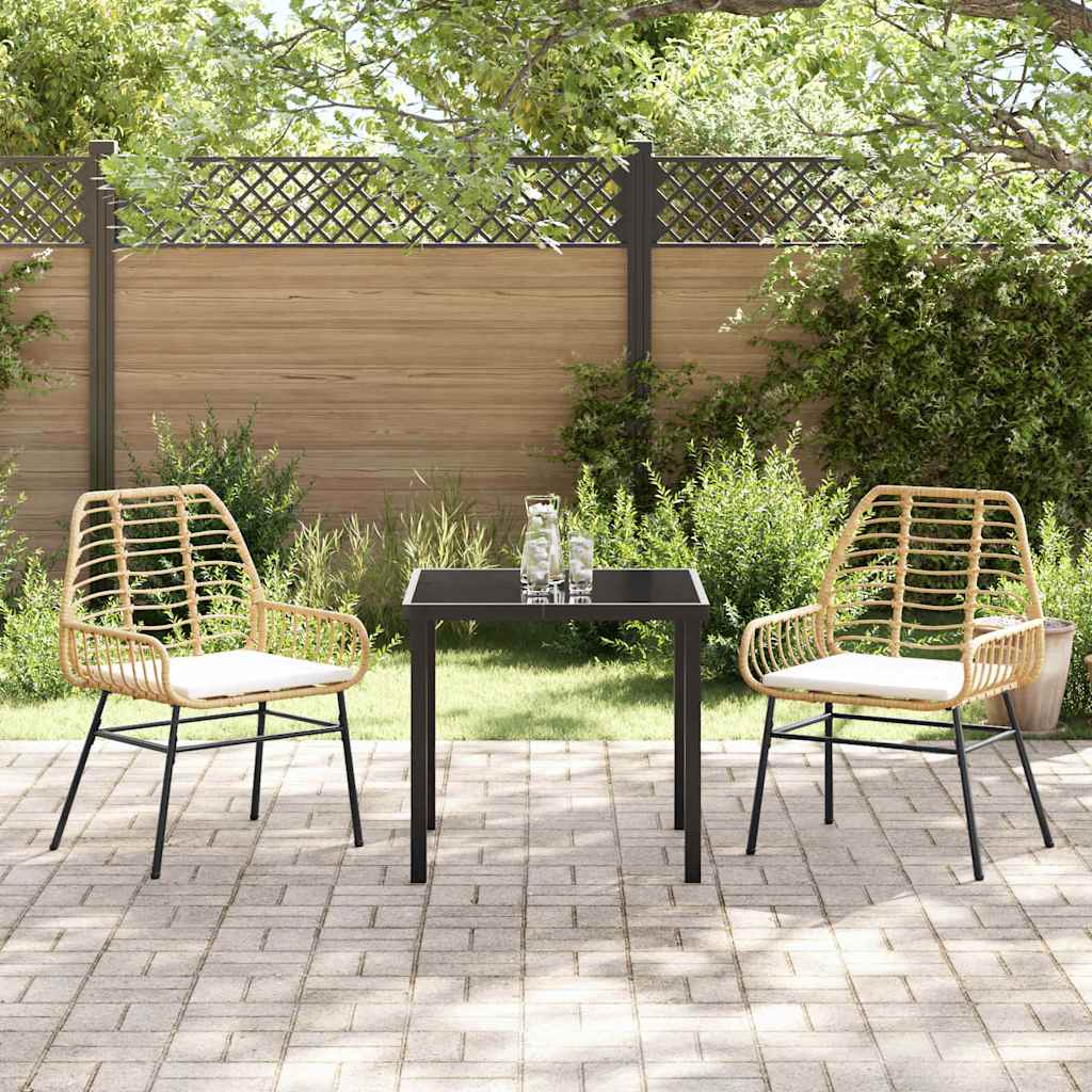 Set da Pranzo per Giardino 3 pcs Marrone polyrattan - homemem39