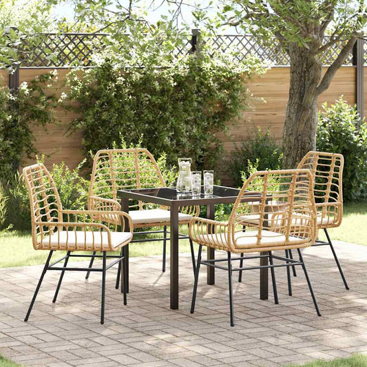 Set da Pranzo per Giardino 5 pcs Marrone polyrattan - homemem39