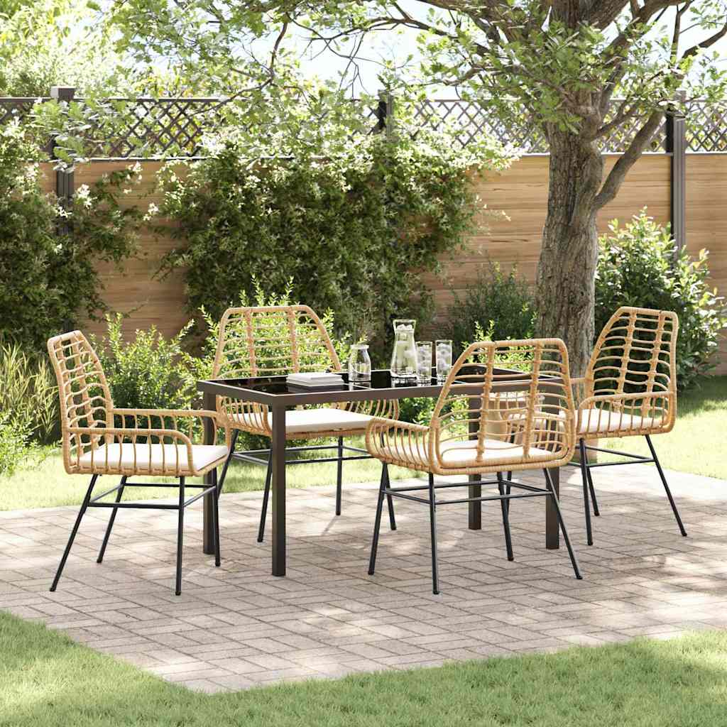 Set da Pranzo per Giardino 5 pcs Marrone polyrattan - homemem39