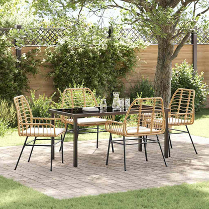 Set da Pranzo per Giardino 5 pcs Marrone polyrattan - homemem39