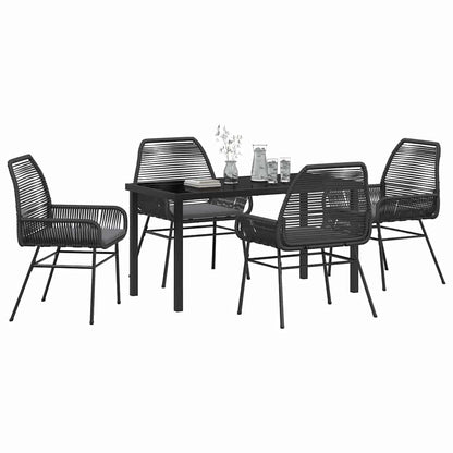 Set da Pranzo per Giardino 5 pcs Nero polyrattan - homemem39