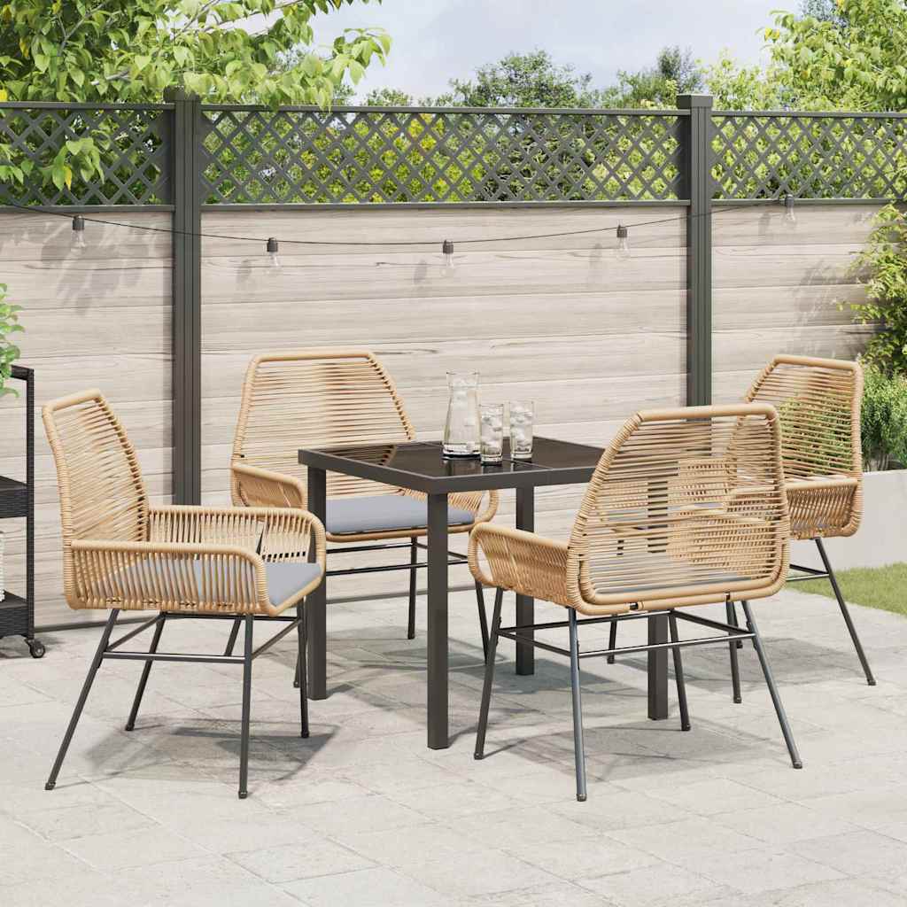 Set da Pranzo per Giardino 5 pcs Marrone polyrattan - homemem39
